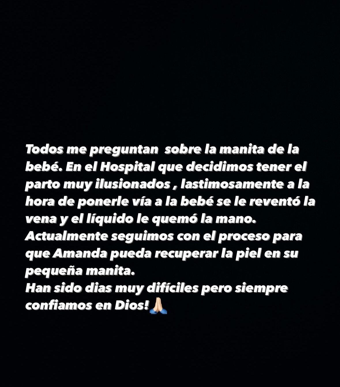 Amanda bebé de Carlos Mora