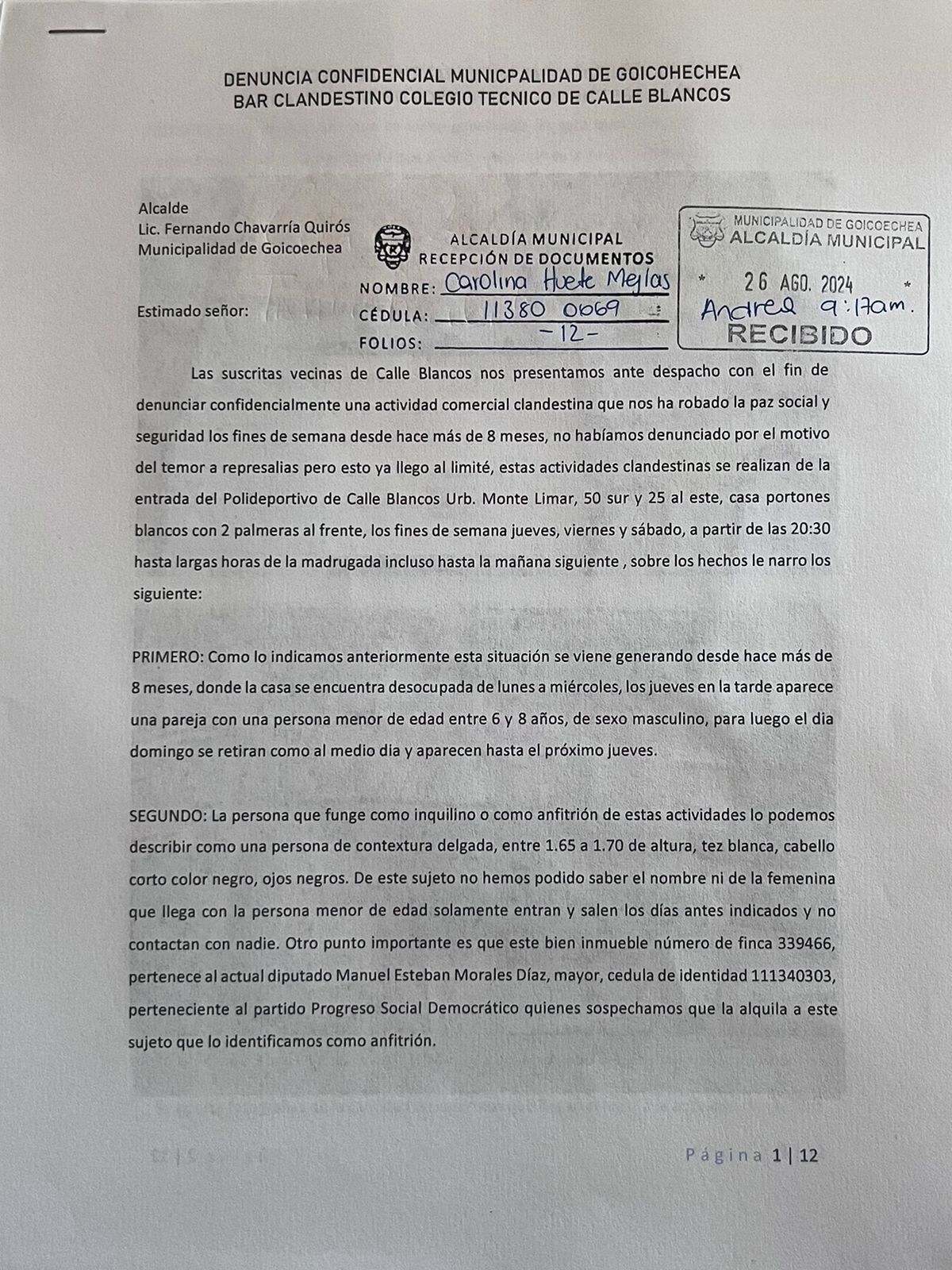 Denuncias de fiestas en la casa del diputado Manuel Morales
