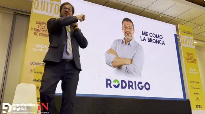 Federico Cruz Saravanja, Choreco, expuso en Ecuador cómo nació la frase de batalla de Rodrigo Chaves “me como la bronca” y cómo cautivaron al electorado.