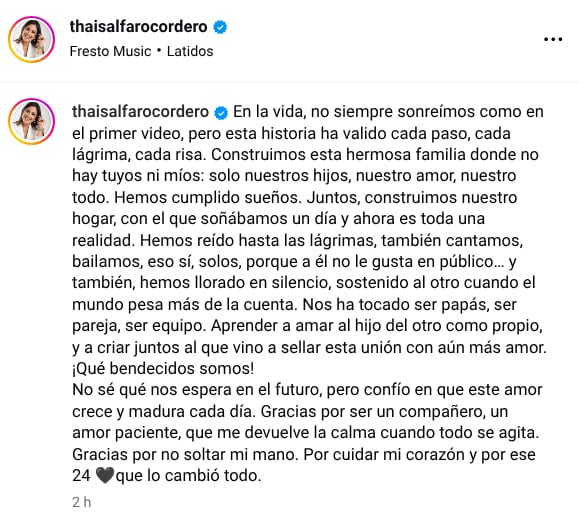 Thais Alfaro se casó por segunda vez el 24 de junio del 2023 con Paulo Miranda, el papá de su segundo hijo