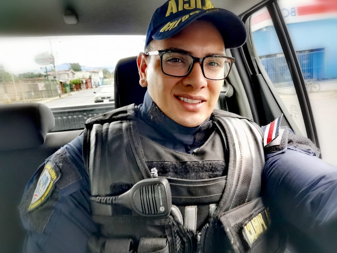 Jeison Quesada, oficial de Fuerza Pública que cayó de un puente con su moto. Foto cortesía Jeison Quesada.