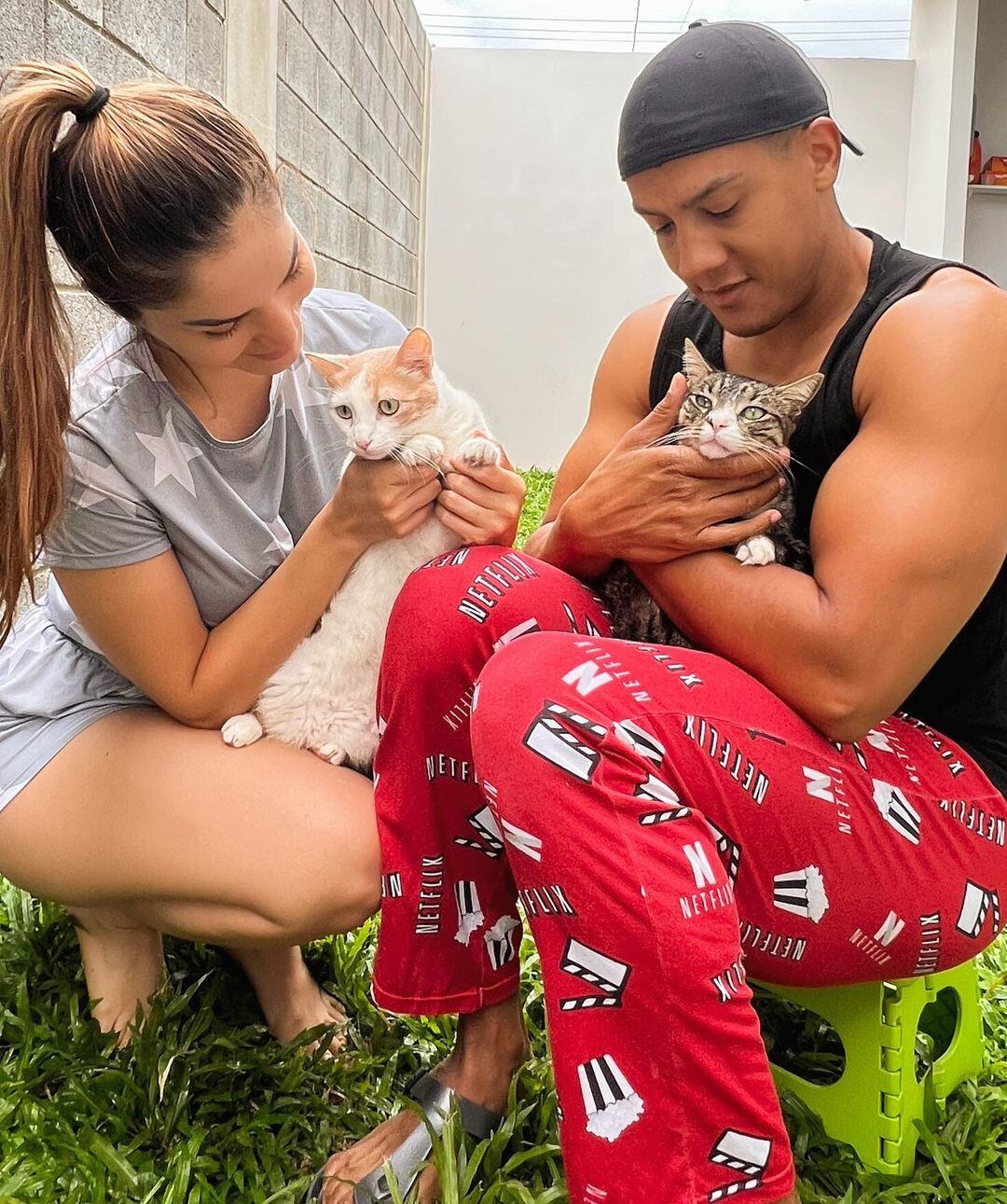 Greivin Morgan, Sheiris Montero y sus gatitos son una familia
