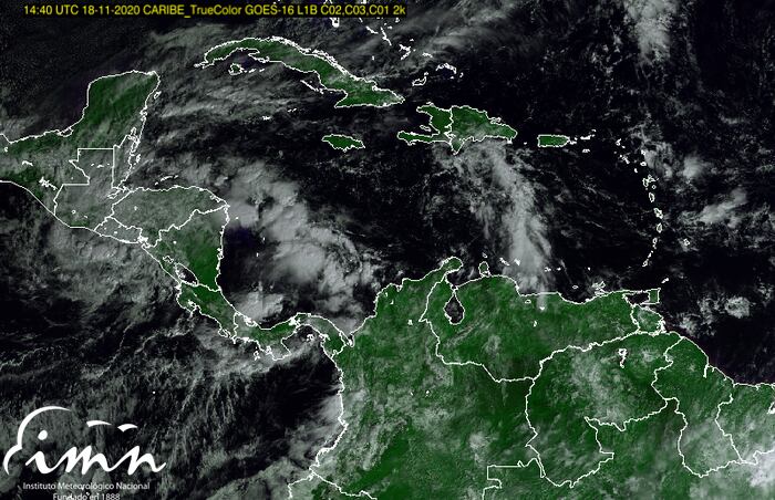 Huracán Iota se disipa pero deja 19 inundaciones en Costa Rica y cobró la vida de 10 personas a su paso por Centroamérica. Foto Centro Nacional de Huracanes.