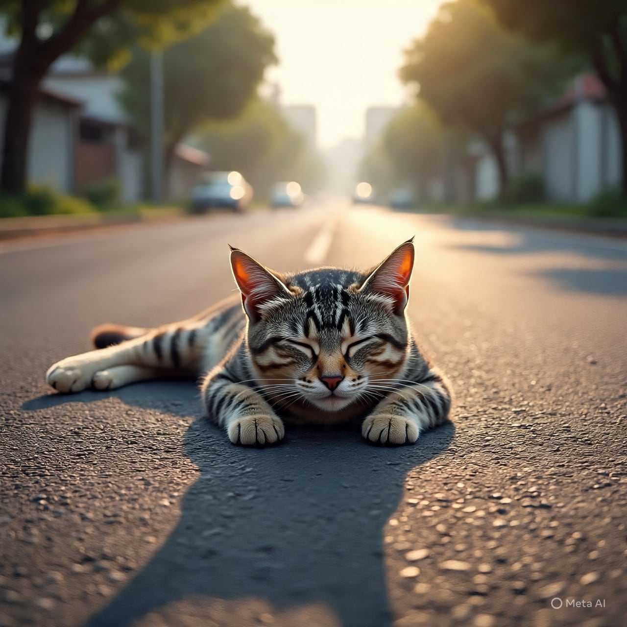 Mario rescató cuerpo de gatito que fue atropellado y entregó collar a sus dueños