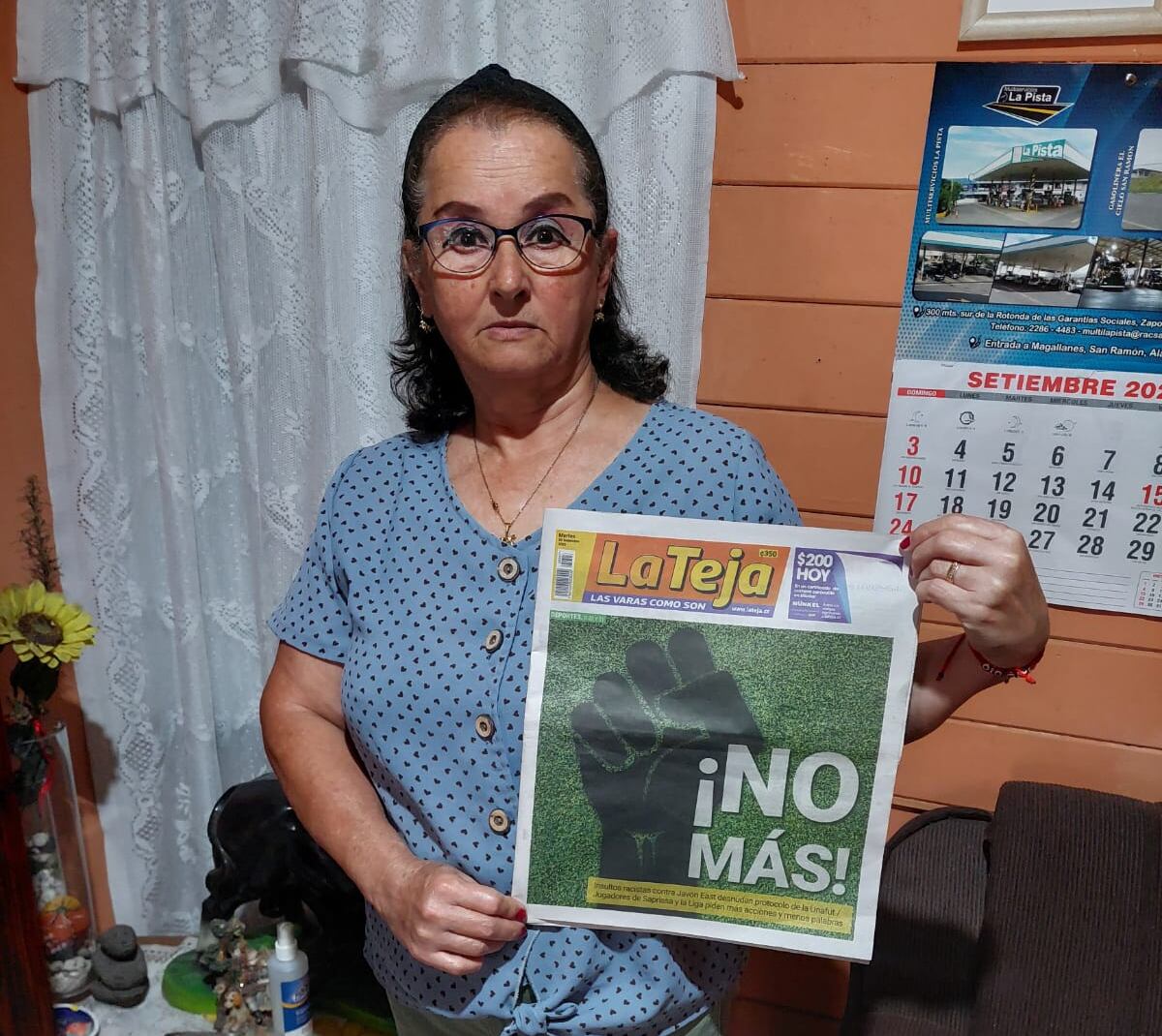 DENIS DEL CARMEN MATA DIAZ ganó el premio conjunto entre La Teja y óptica Münkel, al activar el código del periódico del 5 de setiembre.