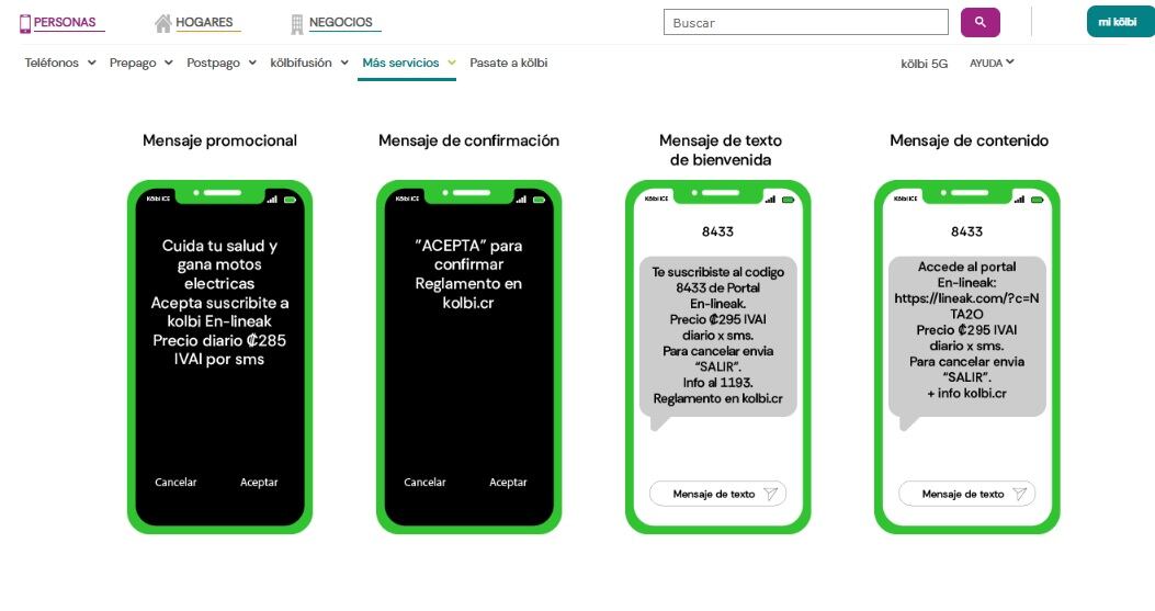 Kölbi-ICR vuelve a permitir que me hagan cobros, de mensajería de texto, que no autoricé de aproximadamente ₡295 diarios, por segunda vez en menos de 3 años.