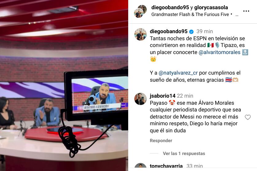 Al periodista Diego Obando se le hizo realidad uno de los sueños que anheló por años y detrás de todo estuvo ni más ni menos que la presentadora deportiva de ESPN, Natalia Álvarez.