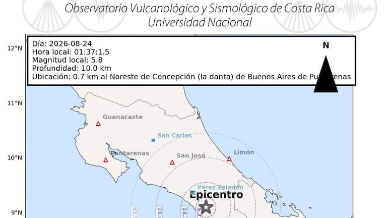 Temblor en Costa Rica: Fuerte sismo sacudió el país la madrugada de este lunes