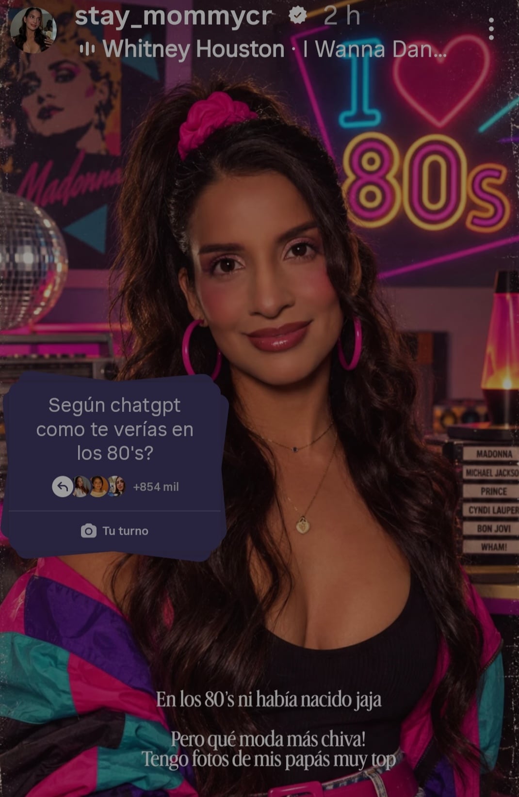 Famositicos, cantantes e influencer se unieron al trend de los 80’s.