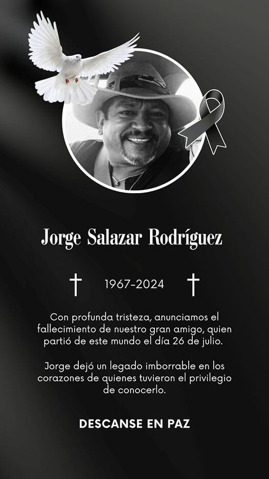 El accidente ocurrió cuando don Jorge se dirigía hacia su casa en Cañas.