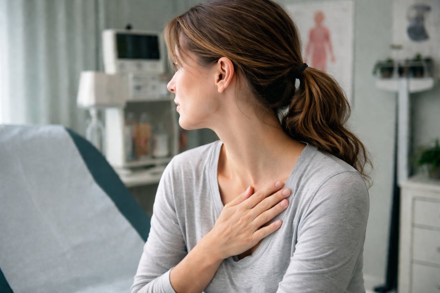 La profesora pensaba que el dolor era por no haber dormido bien.