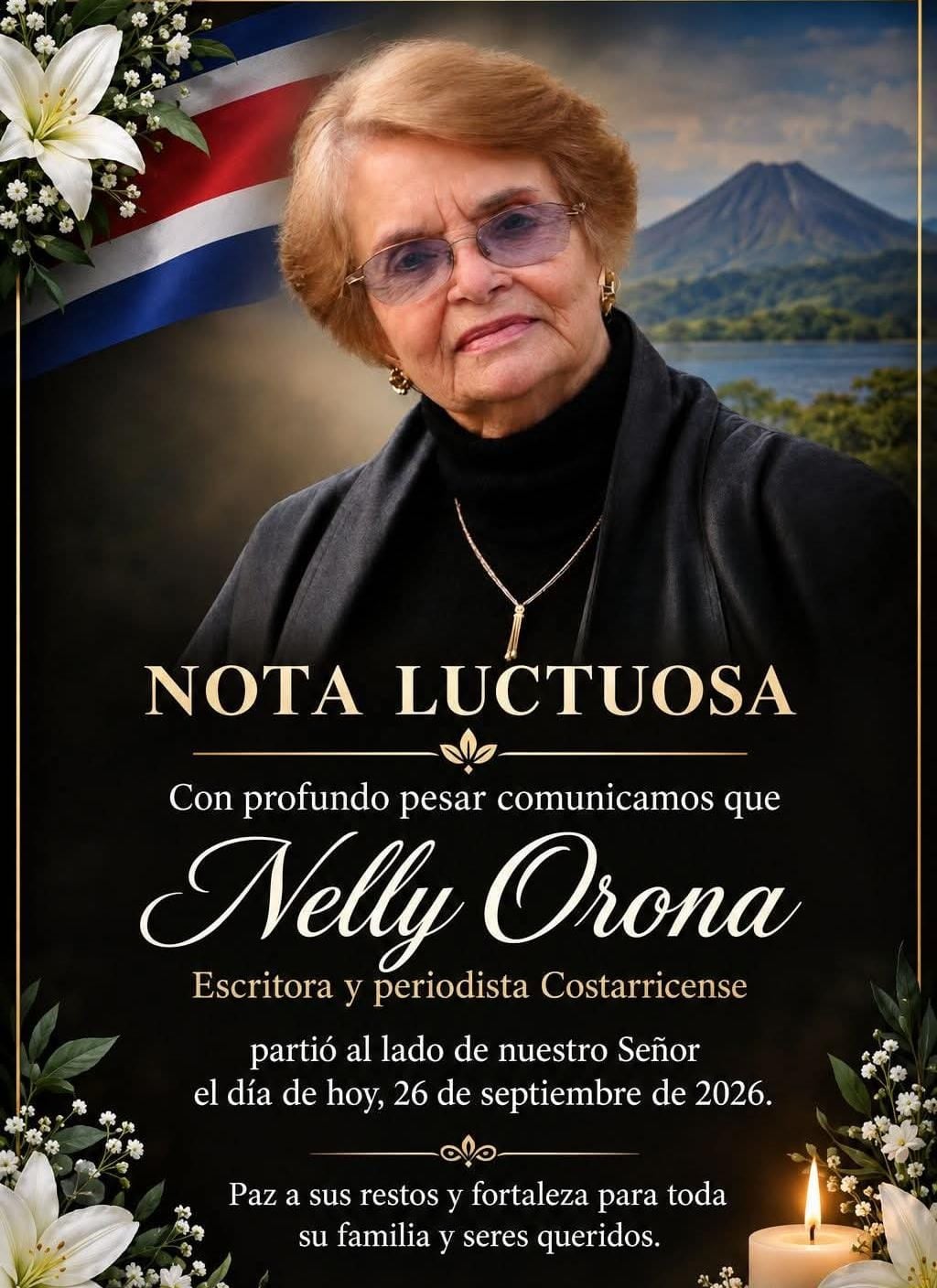 Nelly Orona fue una periodista y autora costarricense nacida en San José.