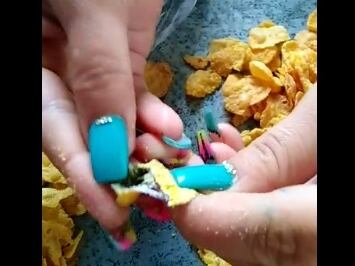 Decomisan hojuelas de cereal rellenas de marihuana. Foto cortesía