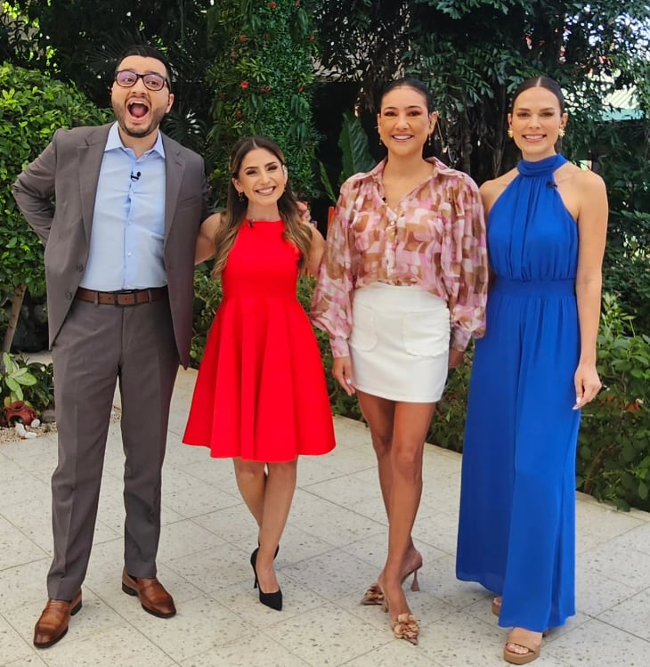Presentadores de Buen día, Daniel Céspedes, Natalia Monge, Nancy Dobles y Jennifer Segura