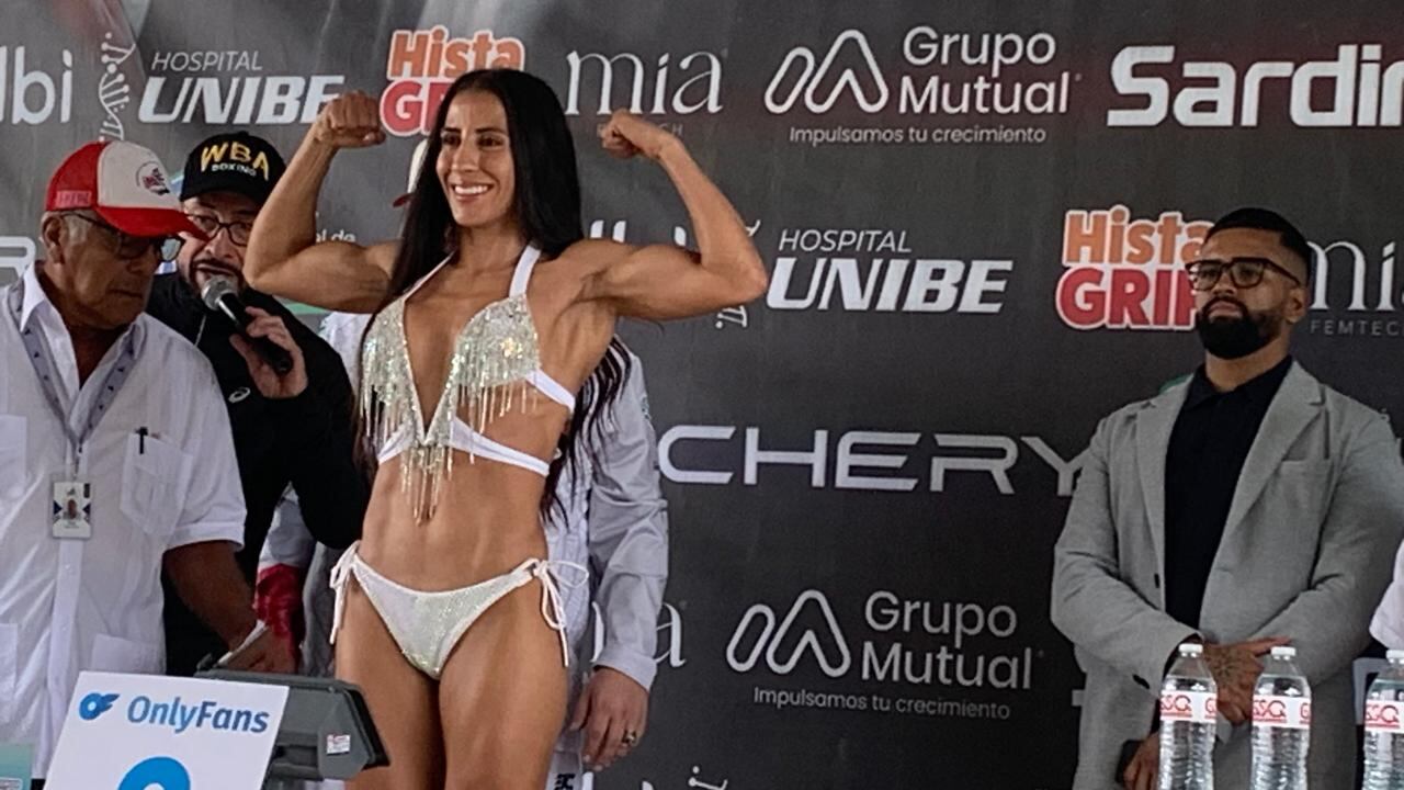 19/07/2024, San Jose, pesaje de Yokasta Valle, para la pelea del próximo sábado 20 de julio en el estadio Ricardo Saprissa, con la boxeadora de la India, Ramadeep Kaur.