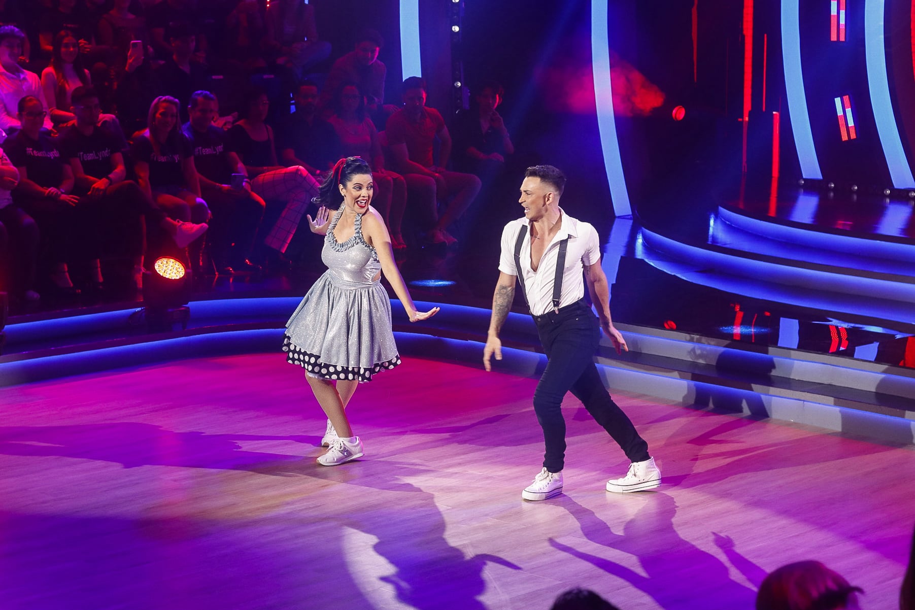 22/09/2024. Mira quién baila, Televisora de Costa Rica. Estudio Marco Picado. Sabana, San José. Fotografía: Lilly Arce. En la fotografía: Vanessa - Byron