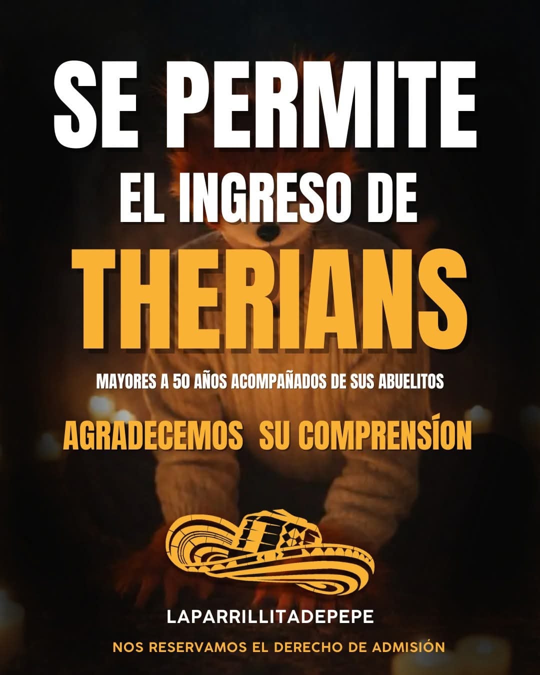 La Parrillita de Pepe publicó el aviso sobre ingreso de therians en Facebook.