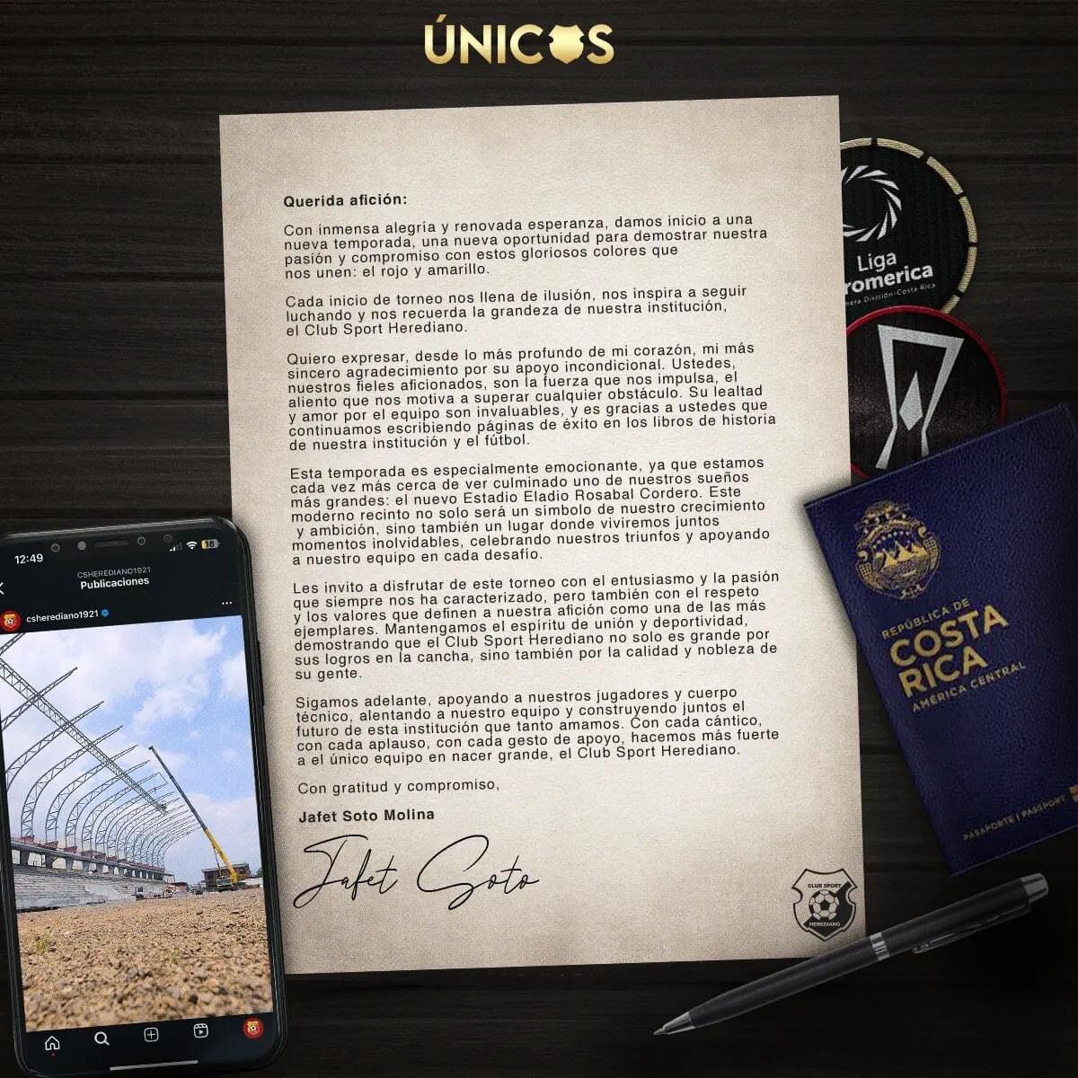 Carta de Jafet Soto a los Heredianos