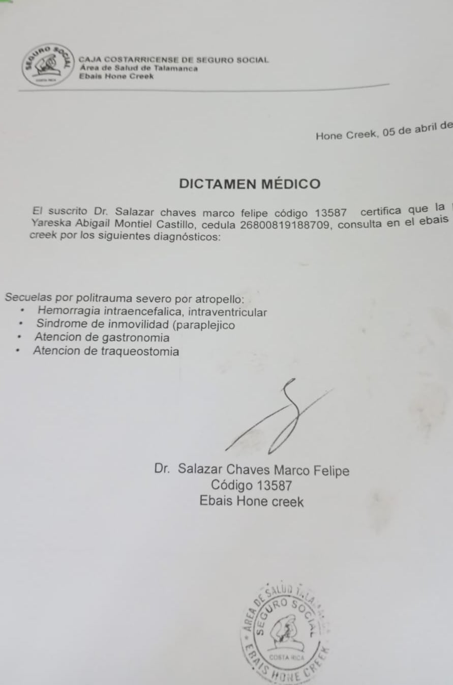 Abigail  Montiel sobreviviente de atropello