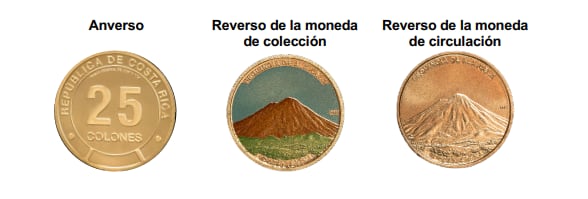 Moneda coleccionable alusiva al volcán Arenal
