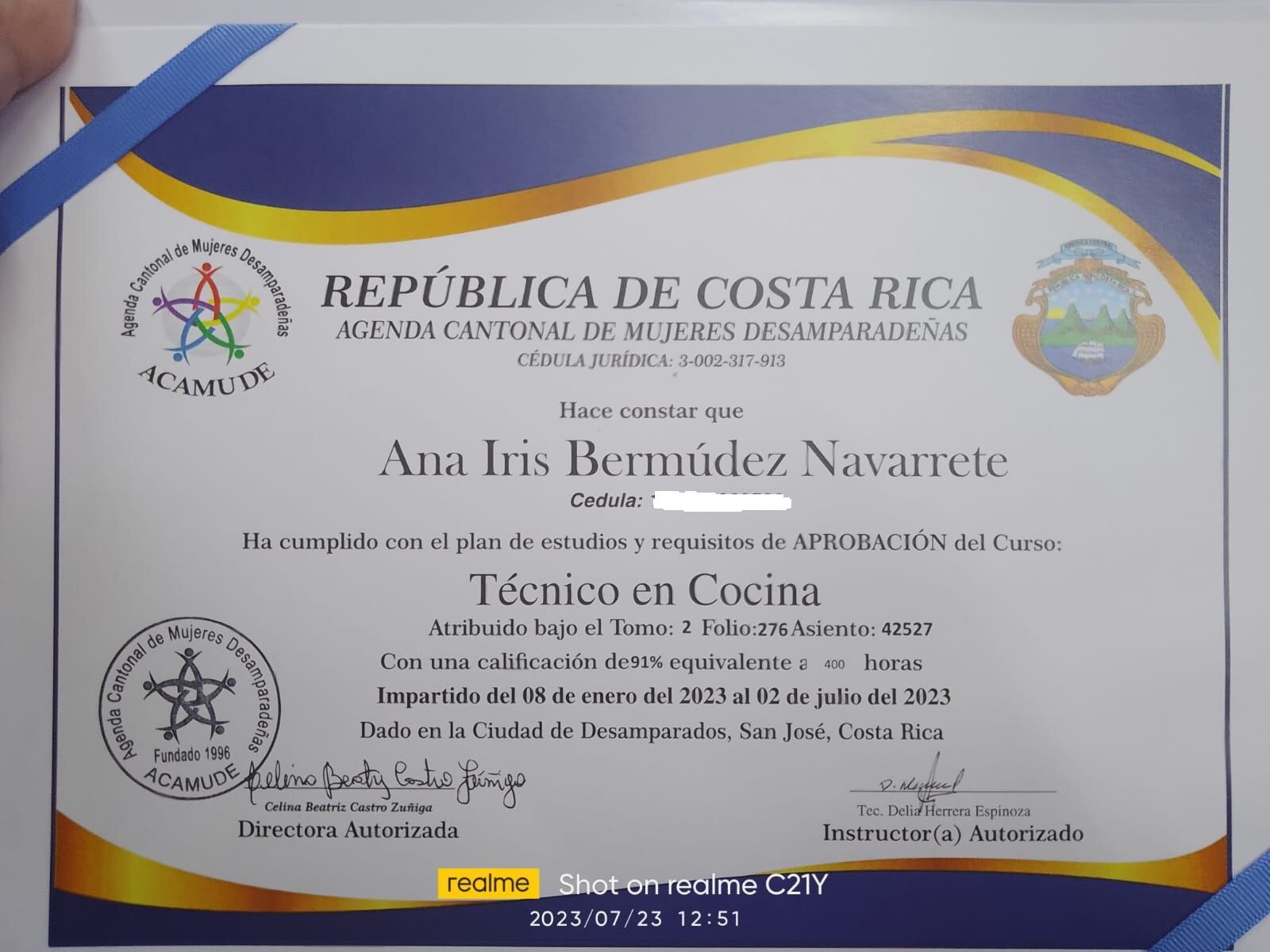 El 18 de diciembre del 2018 doña Ana Iris Bermúdez Navarrete llegó a Costa Rica con sus cuatro hijos después de cruzar la frontera con Nicaragua por los charrales porque la dictadura de Daniel Ortega la andaba persiguiendo para matarla