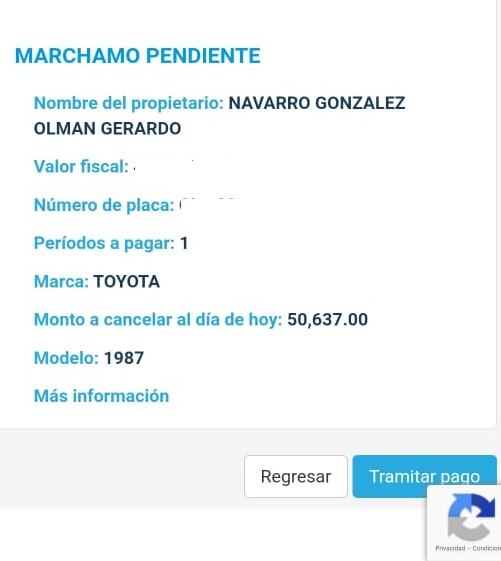 Don Olman Navarro González, vecino de Tablón de Cartago, nos contactó para corregirnos porque el pasado 3 de noviembre publicamos que el marchamo más barato del país lo paga un Ford 1989 y es de ¢55.858, algo que para él es totalmente incorrecto ya que él tiene un pick up Toyota el cual pagará ¢50.637.
