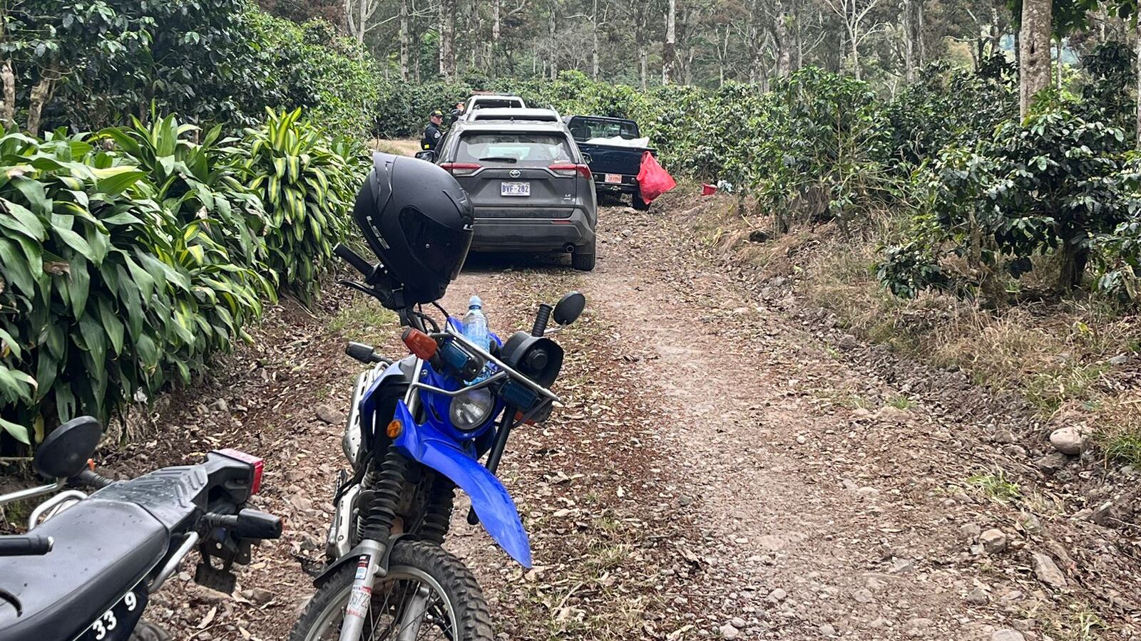 Dos hombres hallados sin vida en un cafetal en Aquiares de Turrialba llevaron a Costa Rica a alcanzar 200 homicidios en estos tres meses del año. Foto: Cortesía para La Teja