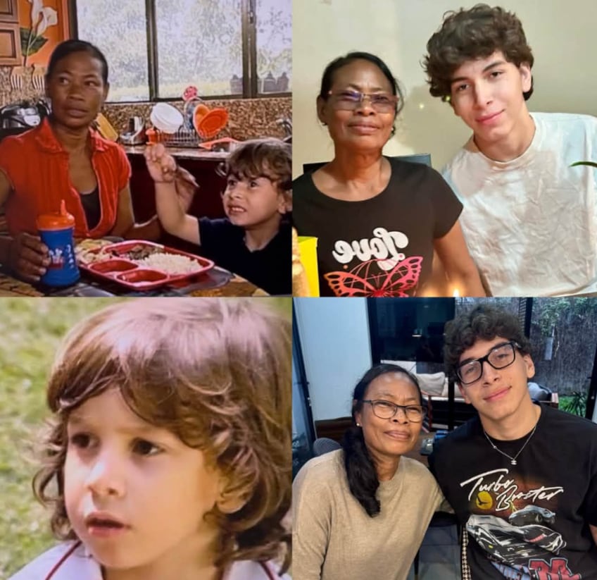 La Periodista Adriana Durán y su familia..