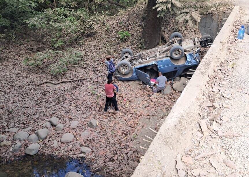 La chiquita murió de forma inmediata producto de los golpes que sufrió en el vuelco. Foto cortesía.