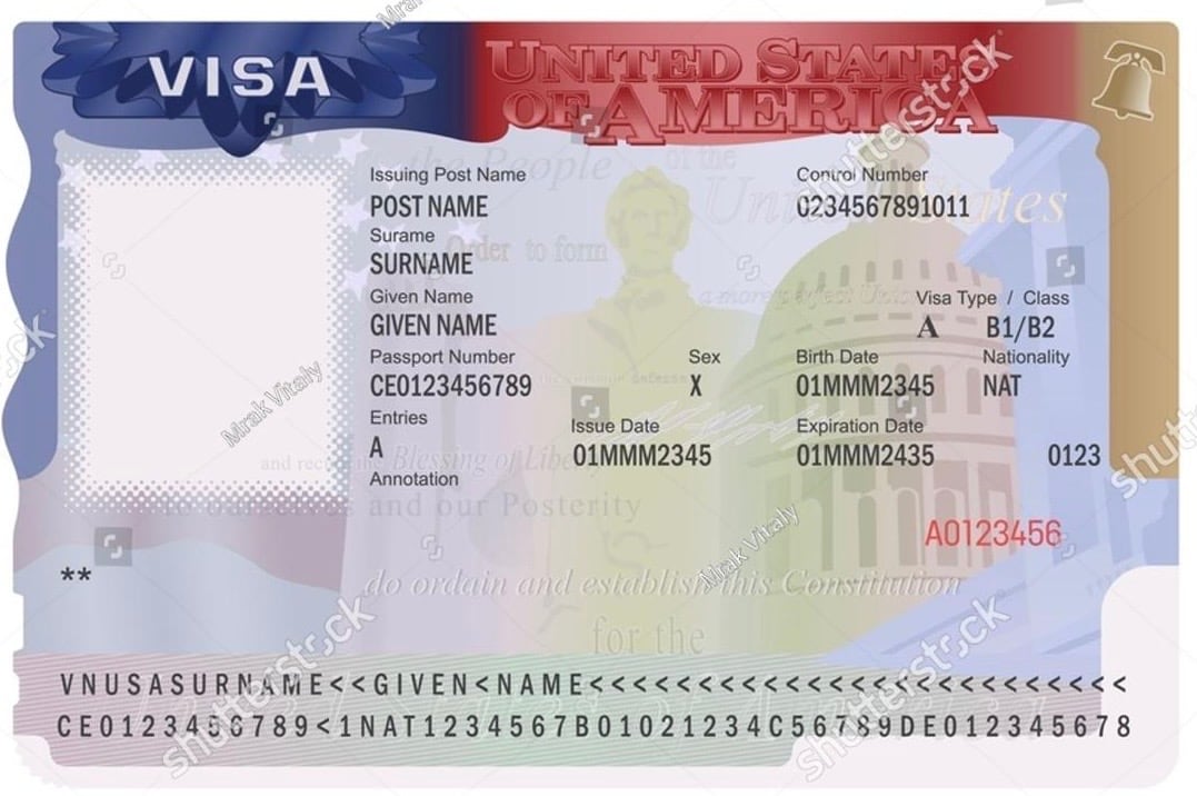 Las estrellas o asteriscos en la visa de Estados Unidos aparecen debajo de la fotografía. Fotografía: Shutterstock