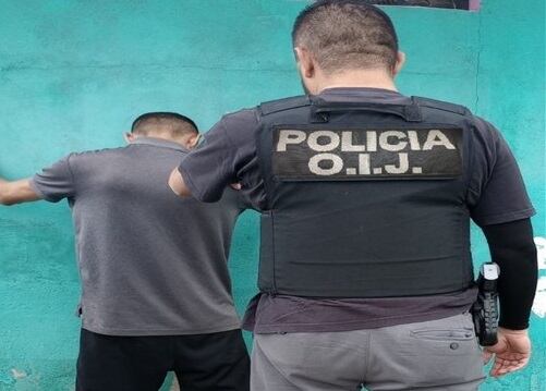 Detienen en Pavas a sospechoso de asaltar a repartidor de comida. Foto OIJ.