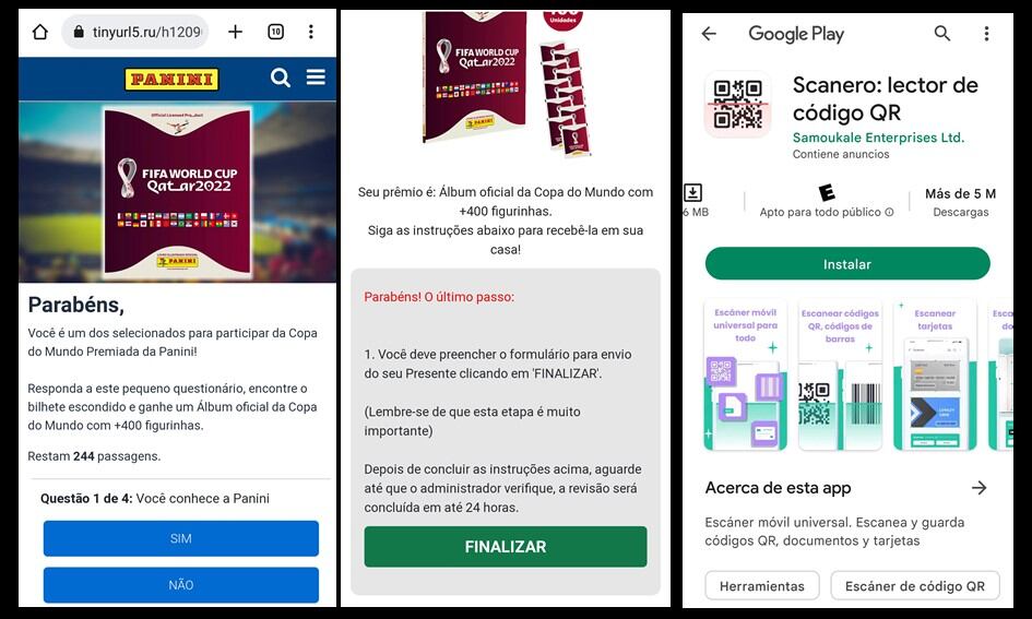 Recientemente se detectó vía WhatsApp un engaño que intenta hacer creer que Panini está ofreciendo la oportunidad de ganar el álbum y 400 postales. Sin embargo, se trata de un fraude