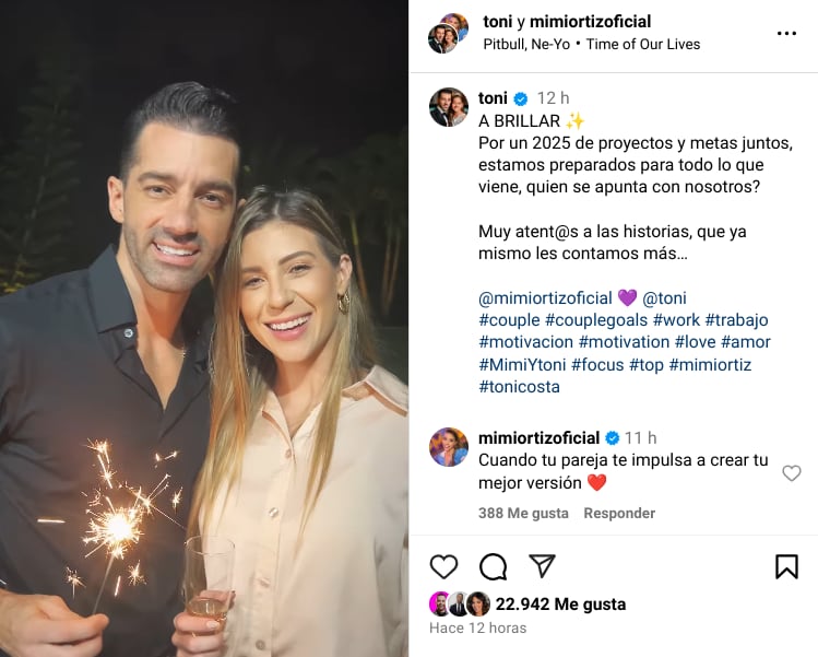 Toni Costa y Mimi Ortiz están viviendo un mediático romance que le ha dado la vuelta al mundo