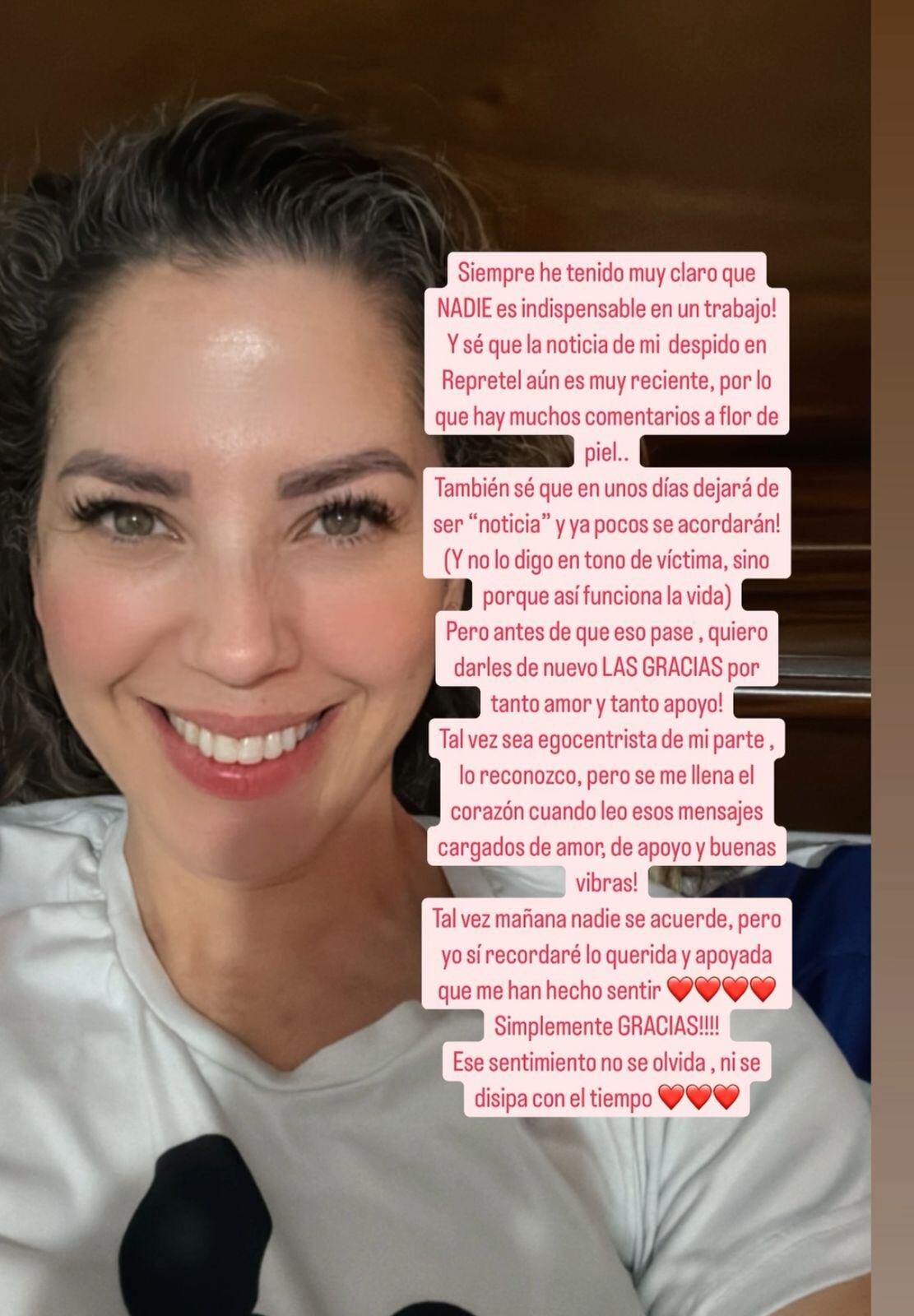 Lussania Víquez se despidió de Informe 11 con un emotivo mensaje en redes sociales, donde agradeció el cariño del público y reflexionó sobre su salida del programa.