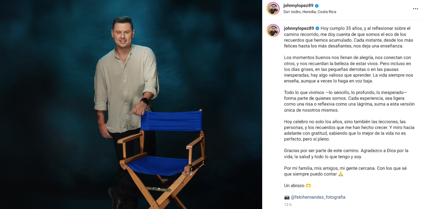 Marcelo Castro mostró su lado más romántico al celebrar los 35 años de Johnny López