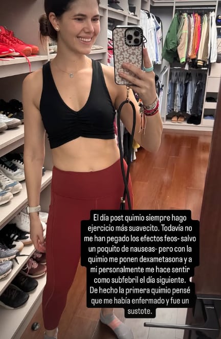 Carolina Jaikel, esposa de Bryan Ruiz, recibió esta semana su sétimo tratamiento de quimioterapia.