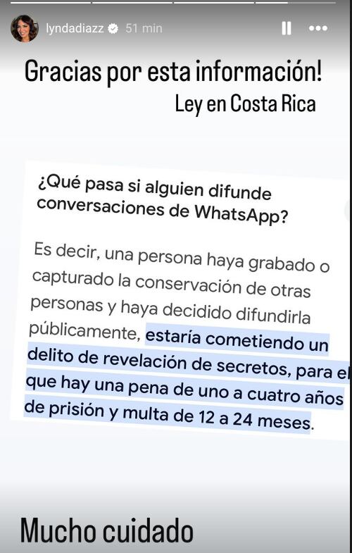 Lynda Díaz le mandó esta advertencia a Diego Bravo tras publicar una conversación que ellos tuvieron sobre Mira quién baila.