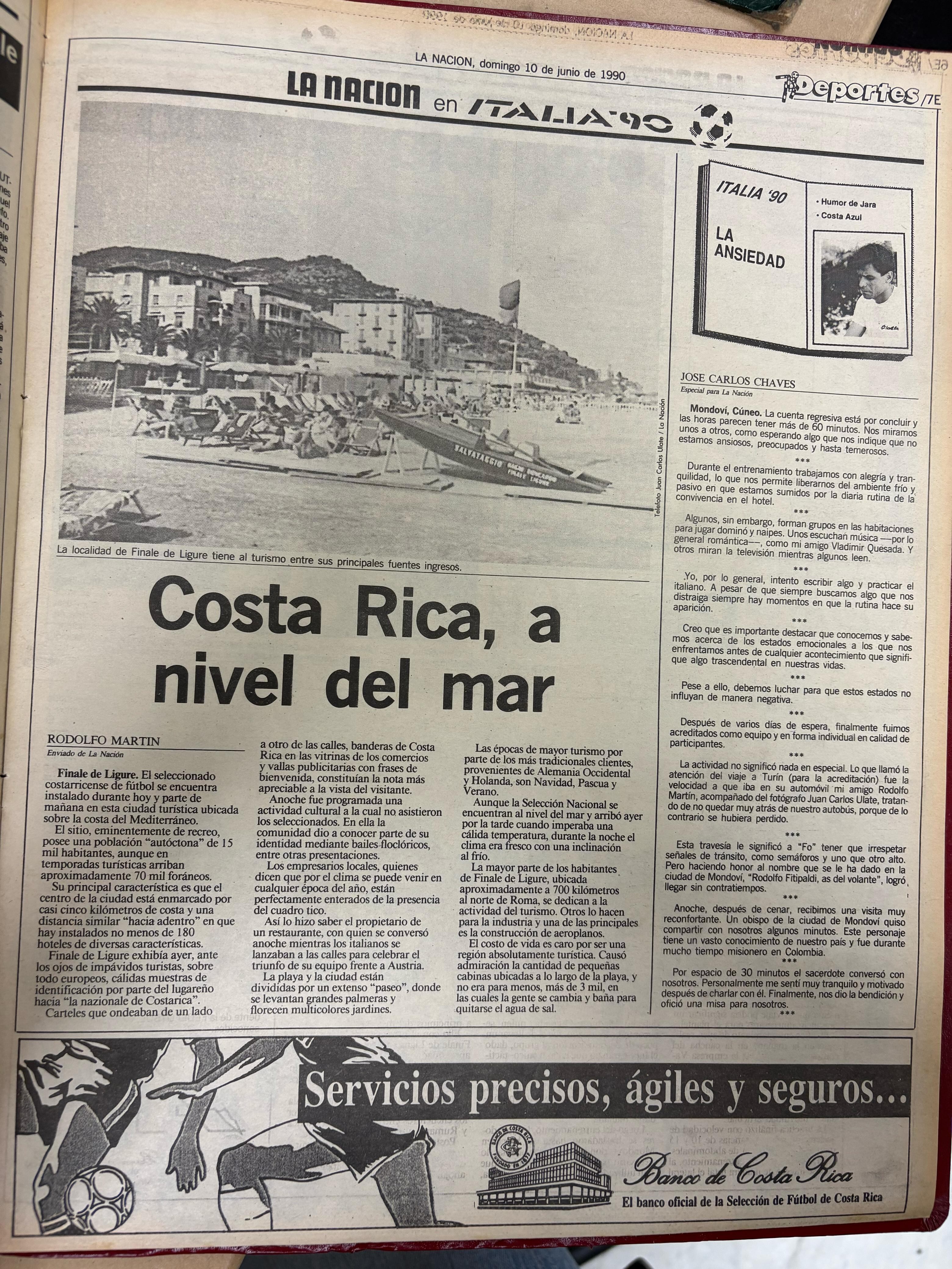 Así era Costa Rica en 1990, a días previos del debut de la Selección en el Mundial de Italia 90. Yenci Aguilar.