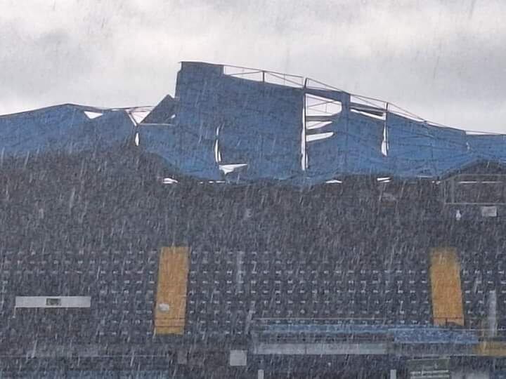 Así quedó el Estadio Fello Meza tras tormenta eléctrica en Cartago