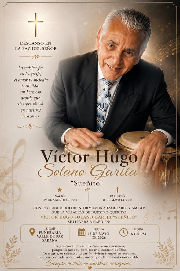 El músico Víctor Hugo Solano “Sueñito” falleció a los 75 años