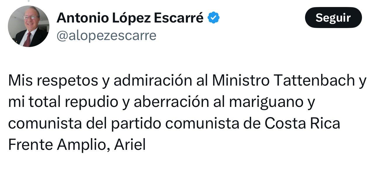 Estos son algunos de los comentarios emitidos por el embajador López contra Ariel Robles.