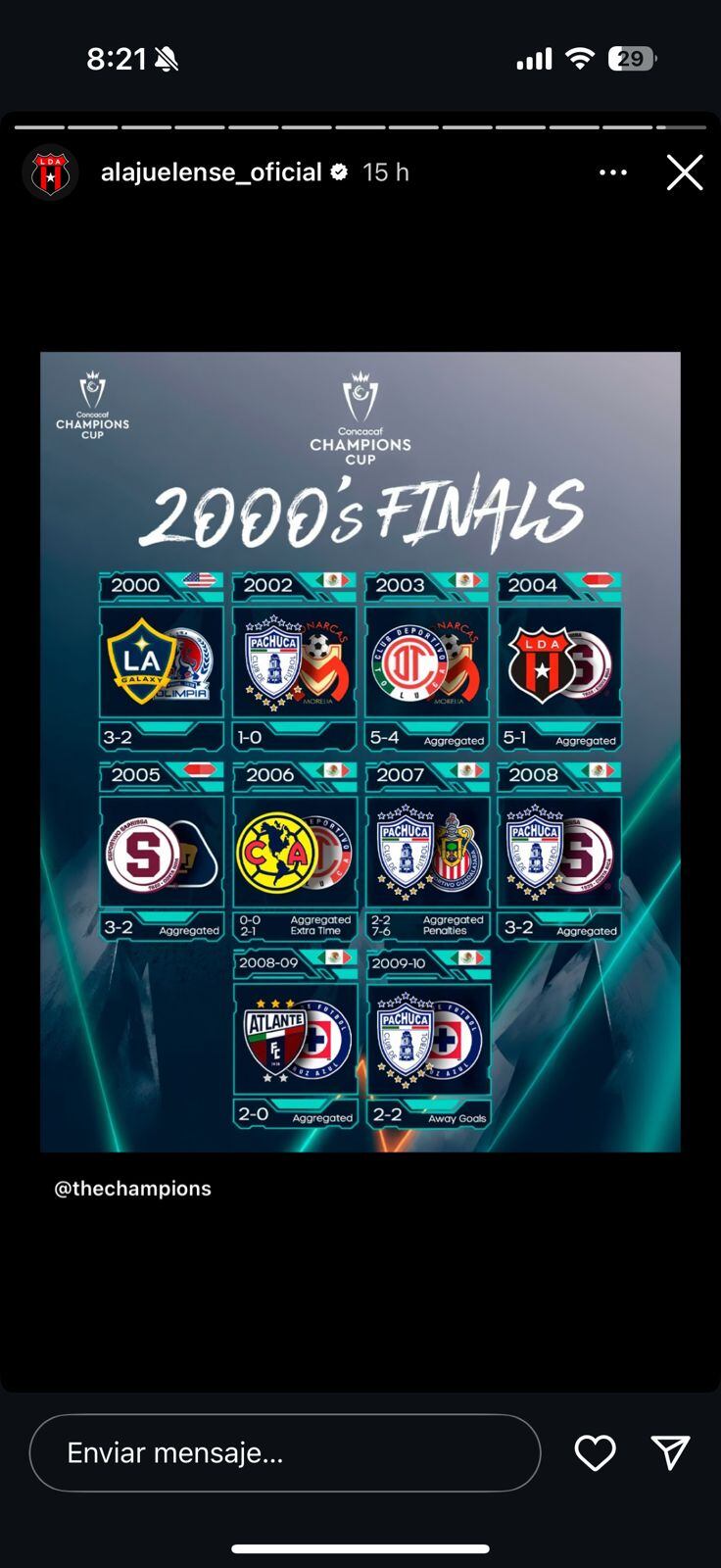 Alajuelense compartió el recuerdo en sus redes.