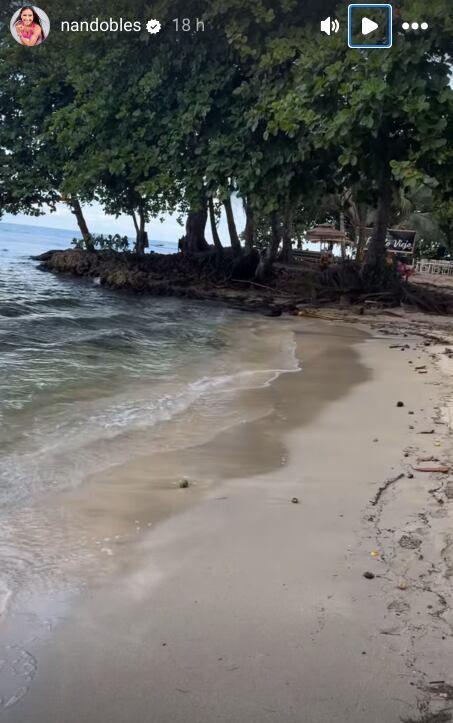 Nancy Dobles compartió varios videos de su paseo por el Caribe.