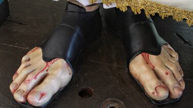 ¡Nazareno con sandalias! Solo hay una imagen así en el país y está en Cachí