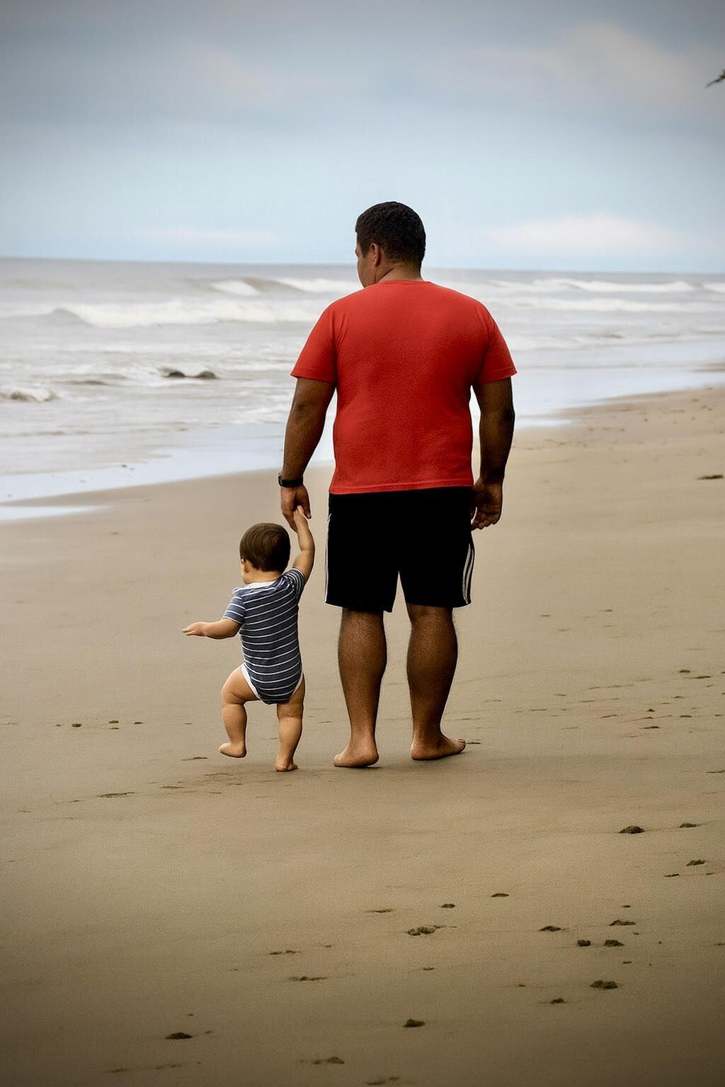Cristian Jiménez y su hijo Eduardo, nieto de Leonel Jimménez