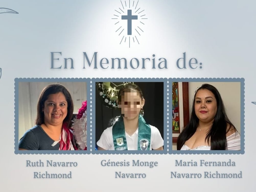 El funeral de Ruth su hija Genesis y su sobrina María Fernanda se realizará este lunes a las 3 p.m.