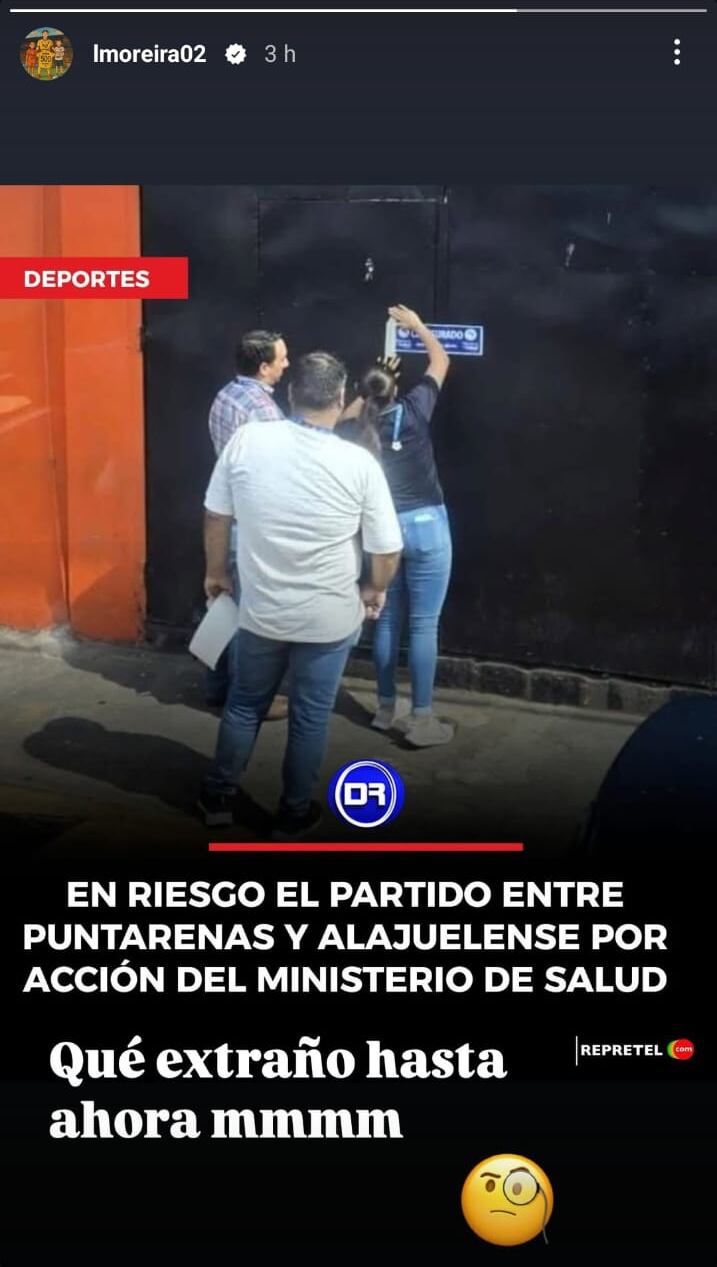 Leonel Moreira reaccionó al cierre del estadio Lito Pérez. Captura de pantalla.