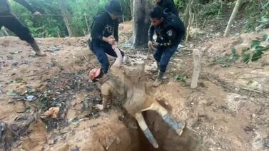 Policías rescatan a orero que fue abandonado por sus compañeros dentro de profundo túnel
