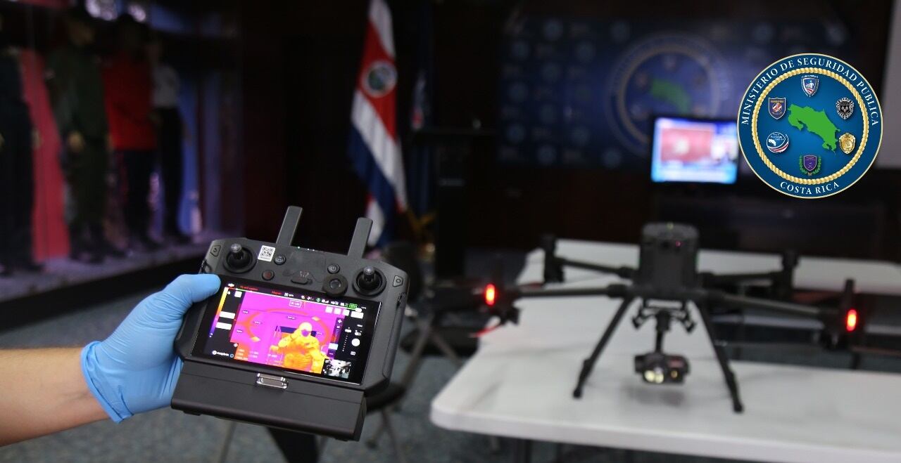Ministerio de Seguridad Pública recibe cuatro drones con visión nocturna y térmica. Foto MSP.