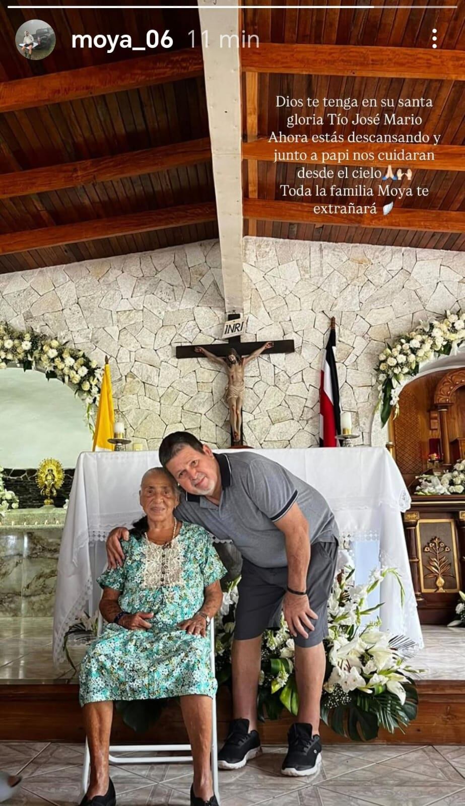 Jonathan Moya lamentó el fallecimiento de su tío, José Mario.